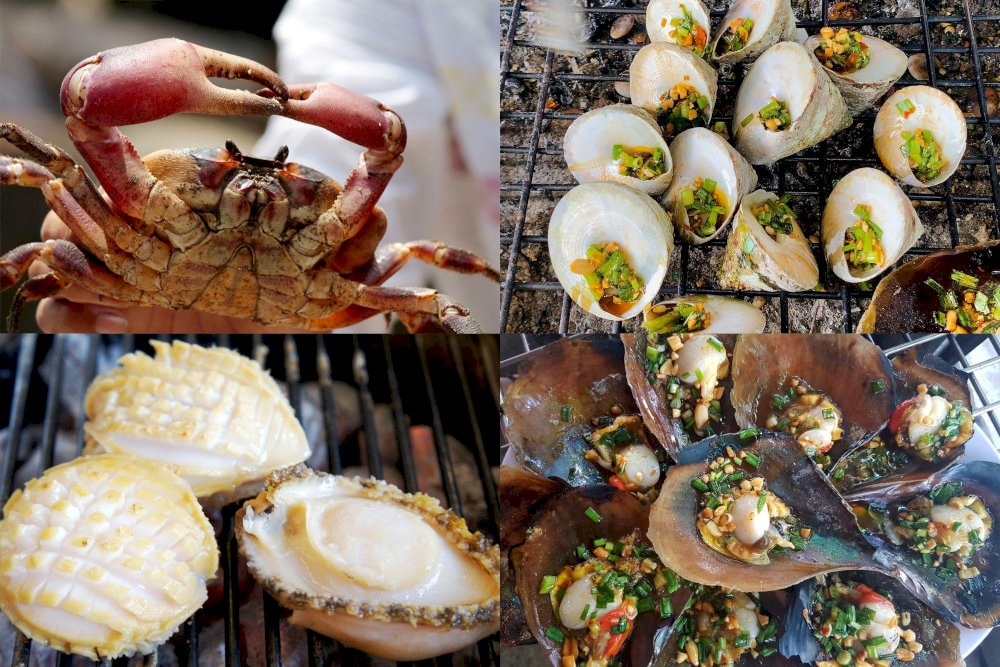 Cham Island is famous for its fresh and flavorful seafood, especially stone crab, nipple snails, and abalone
